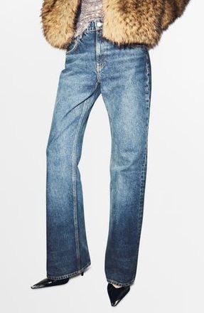 Mango Low Rise Flare Jeans in Dark Blue at Nordstrom Rack, Size 6