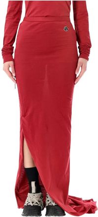 Moncler Verstelbare Rok - Dames - Maxi Rokken - Rood - S - Katoen - Rokken