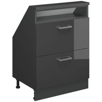 Vicco Armario Para Techo Inclinado Rion, Antracita Brillo Intenso/antracita, Con 2 Cajones, Vicco