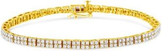 House of Brilliance 14K Yellow Gold Plated Silver 3.0 Cttw Diamond Link Bracelet at Nordstrom
