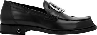 Philipp Plein Calf Skin Leather Moccasin - unisex - Loafers - Zwart - 38 EU - Leer - Schoenen
