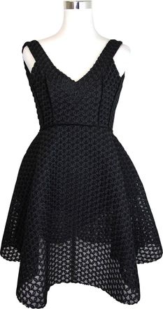 Maje Womens Fit and Flare Mesh Embroide Polyester Trims Dress
