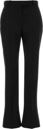 Alexander McQueen Broeken, Dames, Zwart, S, Wol, Wollen uitlopende broek