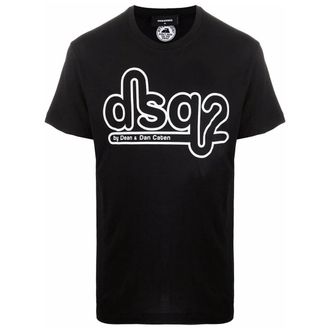 Dsquared2 Mens Cigarette Fit Bubble DSQ2 Logo Black T-Shirt - Size X-Small