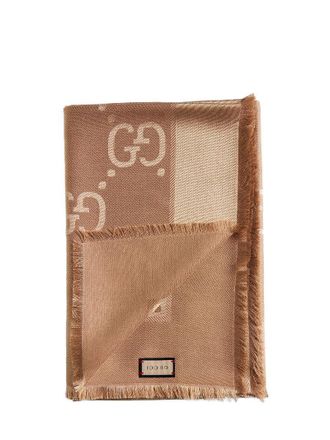 Gucci GG Jacquard Scarf - Camel