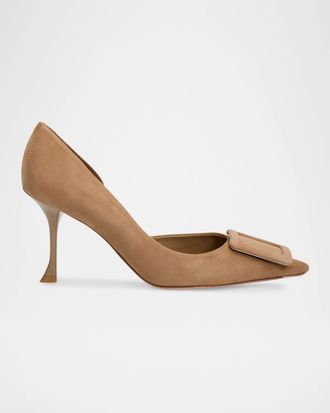 Roger Vivier Viv Ville 85MM Suede D & apos;Orsay Pumps