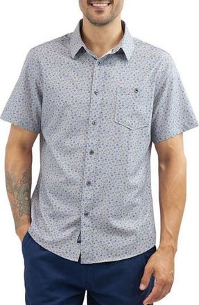 J.A.C.H.S. Floral Short Sleeve Button-Up Shirt in Grey Poly Print at Nordstrom Rack, Size Medium R