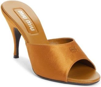 Miu Miu Mule Sandal in Caramel at Nordstrom, Size 36.5