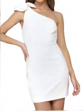 Lulus Unstoppable Stunner Ruffled One Shoulder Mini Dress In White