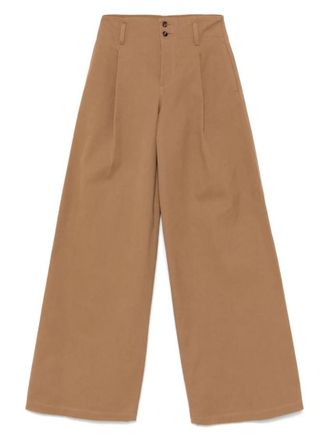 Chlo&eacute; Brown High-rise Wide-leg Pants