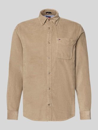 Tommy Jeans Regular Fit Freizeithemd aus reiner Baumwolle in Beige, Gr&ouml;&szlig;e XXL