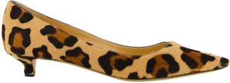 Francesco Russo Natural Leo Pony Hair Kitten Heels - Dames - Pumps - Beige - 36 EU - Leer - Schoenen