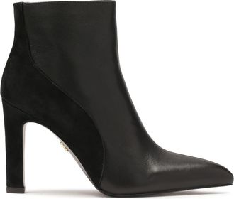 Kazar Su&egrave;de en gladleren laarzen - Dames - Laarzen met Hak - Zwart - 38 EU - Su&egrave;de - Schoenen
