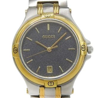 Gucci Pre-owned Roestvrijstalen Quartz 9040M - Heren - Vintage Horloges - Grijs - ONE Size - Vintage