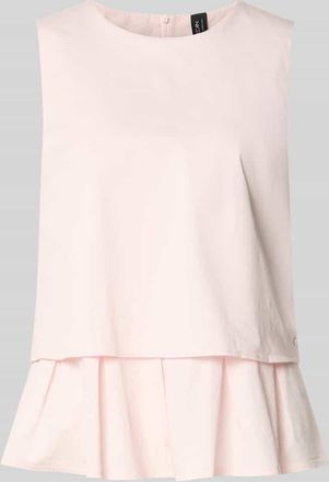 Marc Cain Blusenshirt mit Volantsaum und Rundhalsausschnitt in Hellrosa, Gr&ouml;&szlig;e 34