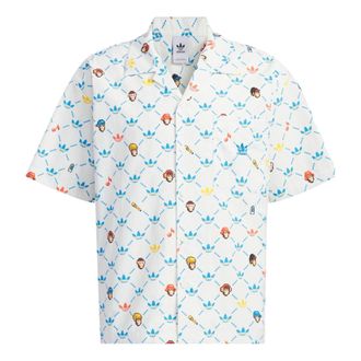 adidas originals x Monkey Kingdom Allover Print Shirt White Multicolor IP1803
