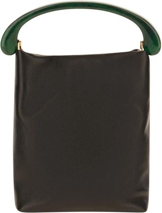 Dries Van Noten Bucket Bag met Rigide Handgreep - Dames - Handtassen - Zwart - ONE Size - Leer - Tassen