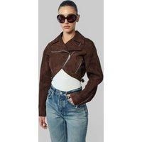 Alaia Cropped Biker Velvet Goat Skin