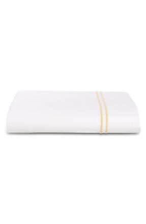 SFERRA Grande Hotel Cotton Flat Sheet in White/Banana at Nordstrom, Size King