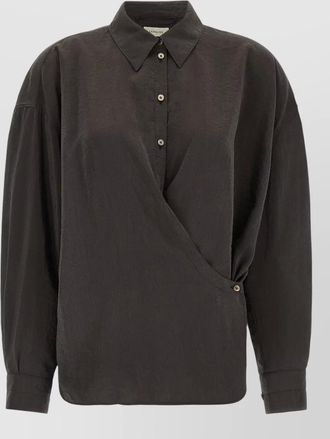 Christophe Lemaire silk asymmetric draped shirt