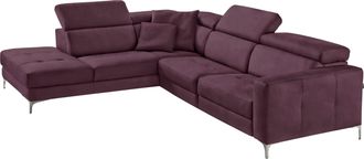 Egoitaliano Ecksofa »Matt, hoher Sitzkomfort und aufwendige Detailverarbeitung, L-Form« mit Ottomane, inkl. verstellbarer Kopfteile zum Relaxen