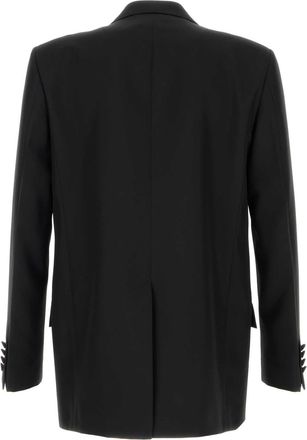Gucci Mens Double-Breasted Wool Blazer Black Polyester Blazers
