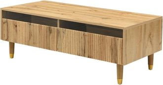 Urban Meuble Mesa de centro rectangular de madera con almacenamiento
