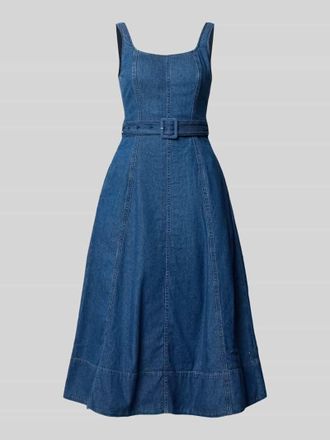 Tommy Hilfiger Fit and Flare Jeanskleid aus reiner Baumwolle in Bleu Melange, Gr&ouml;&szlig;e 38