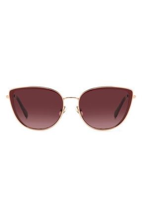 Kate Spade New York staci 56mm gradient cat eye sunglasses in Red Gold /Burgundy Shaded at Nordstrom