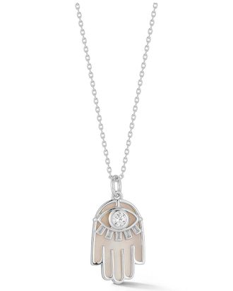 Sphera Milano Silver Mother Of Pearl Cz Necklace