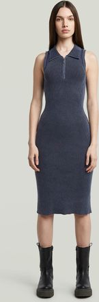 G-Star Slim Gebreide Jurk - Donkerblauw - Dames