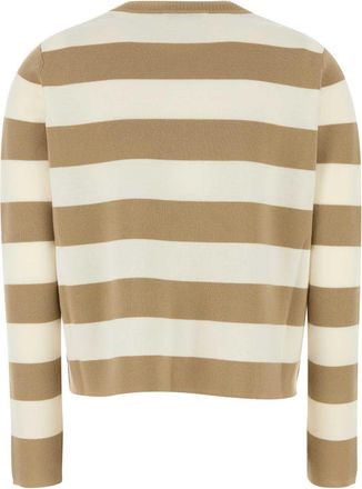 Max Mara Womens Embroidered Wool Viterbo Sweater Sabbia Exterior: Virgin Maglieria