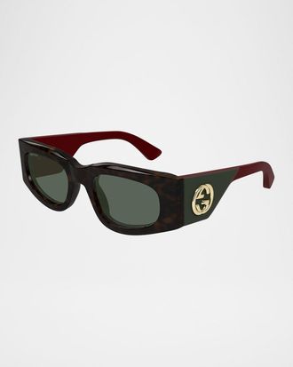 Gucci Rectangle Acetate Sunglasses