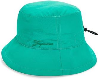 Jacquemus Le Bob Baluchon Nylon Bucket Hat in Green 550 at Nordstrom, Size 60