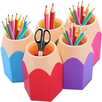 No Brand Portal&aacute;pices Hexagonal - Organizador De Escritorio - Para La Escuela Y La Oficina - Juego De 5 Colores - 10x10cm - 5 Piezas