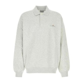 Carhartt Work in Progress Carhartt Wip, Sweatshirts, male, Gray, Size: XL WIP Label Polo Sweat