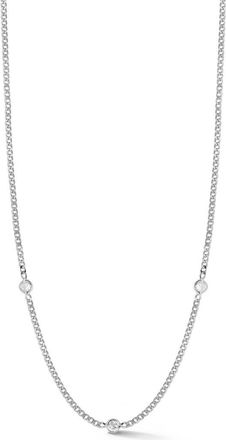 Glaze Jewelry CZ Station Chain Necklace in Silver at Nordstrom Rack