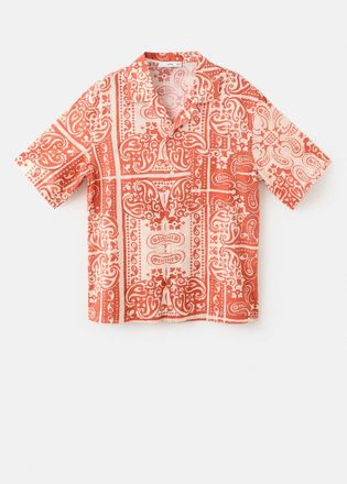 Mango Camicia cotone e lino stampa salmone - Uomo - XXL - MANGO MAN