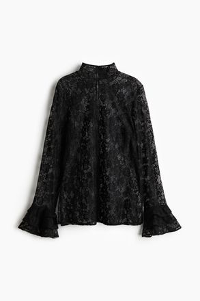 H&M Spitzenbluse - Schwarz