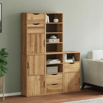 Berkfield Home Side Cabinets 5 pcs ODDA 40x24x79 cm Solid Wood Pine in Brown | Size: 40 x 24 x 79 cm