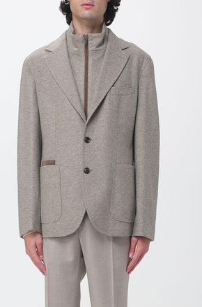 Luciano Barbera Single-Breasted 100% Wool Knit Blazer with Patch Pockets