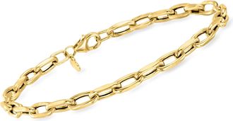 Ross-Simons Italian 3mm 14kt Yellow Gold Cable-Chain Bracelet