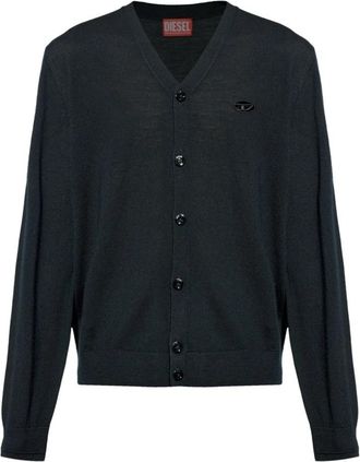 Diesel K-Larence Cardigan - Heren - Vesten - Zwart - S - Katoen - Truien & Vesten