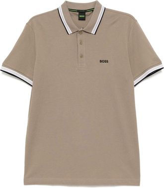 BOSS Polo con ricamo - Marrone