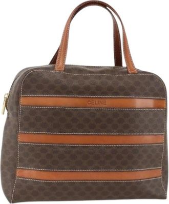 Celine Pre-owned Vintage Macadam PVC Handtas - Dames - Vintage Handtas - Bruin - ONE Size - Leer - Vintage