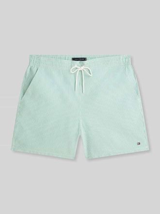 Tommy Hilfiger Regular Fit Badehose mit Label Stitching in Hellgruen, Gr&ouml;&szlig;e XXL