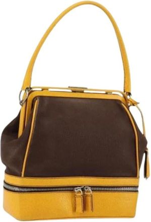 Prada Pre-owned Handbags, female, Brown, Size: ONE SIZE Pre-owned Canvas Handbag