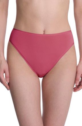 Natori Bliss Bare Cotton High Cut Briefs in Vintage Cherry at Nordstrom, Size X-Small