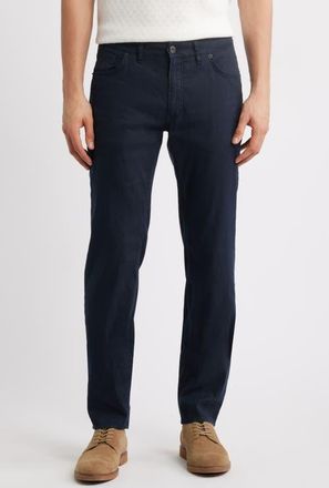 Brax Chuck Modern Fit Linen & Cotton Pants in Navy at Nordstrom, Size 32