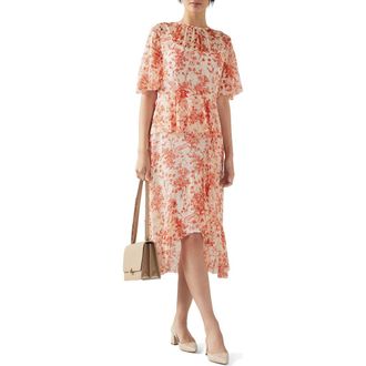 L.k. Bennett Thea Toile A-Line Dress in Ivory/Red at Nordstrom Rack, Size 14 Us / 18 Uk